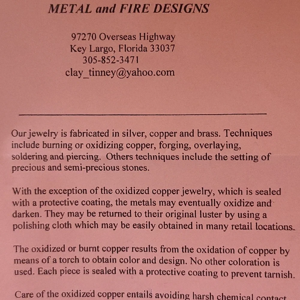 Flame Painted Copper Oval Earrings - Picture 4 of 5